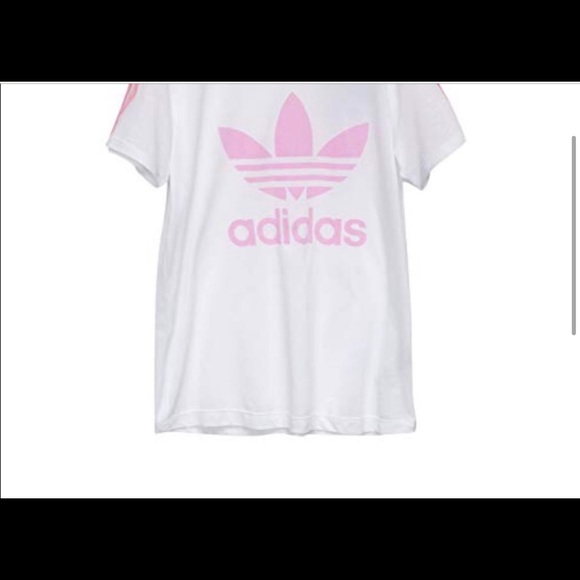 Kids large adidas pink trefoil with 3 stripe on arm - Picture 6 of 12
